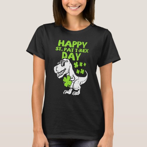 Dino St Patricks Day Toddler Boys  Happy St Pat Tr T_Shirt