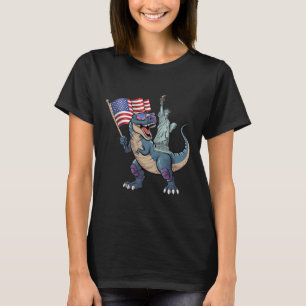 Dino Statue Of Liberty 4th Of July Funny Boys Amer T-Shirt