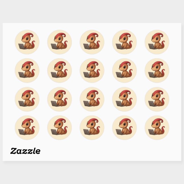 Dino Sticker Sheet – Dino Kammli on Laptop (Sheet)