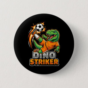 Dino Striker T-rex Soccer Kick Funny Dinosaur Spor Button