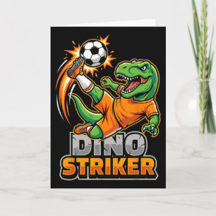 Dino Striker T-rex Soccer Kick Funny Dinosaur Spor Card