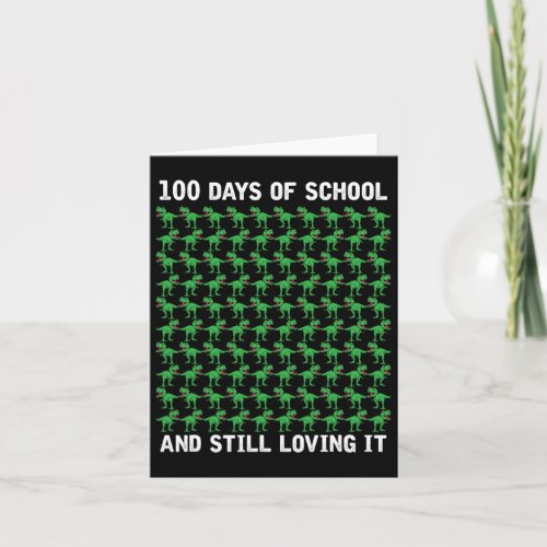 Dino Student Boys Kids Gift Happy 100 Days Of Scho Card