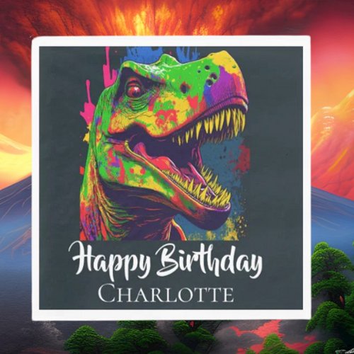 Dino T_ Rex Birthday Napkins