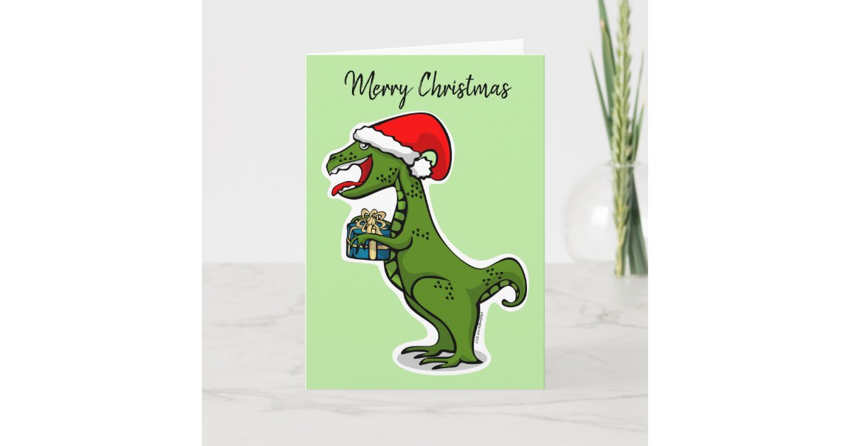 T Rex Christmas Card 