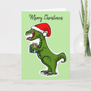 Dino T-rex Christmas Holiday Card