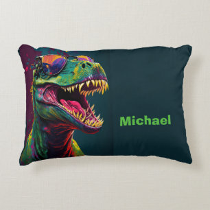 Dino T Rex cute pre historic Accent Pillow
