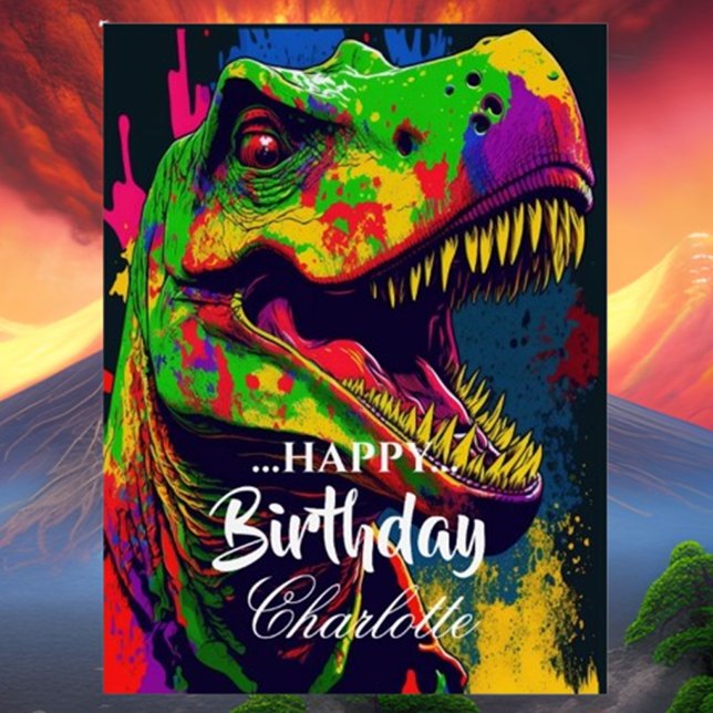 Dino T- Rex  Dinosaur Birthday Welcome  Foam Board (Unleash the fun with a T-Rex dinosaur party! )