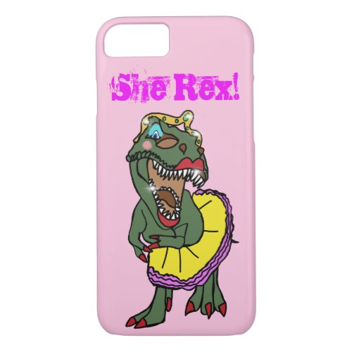 Dino T Rex Girl Female Dinosaur iPhone 87 Case