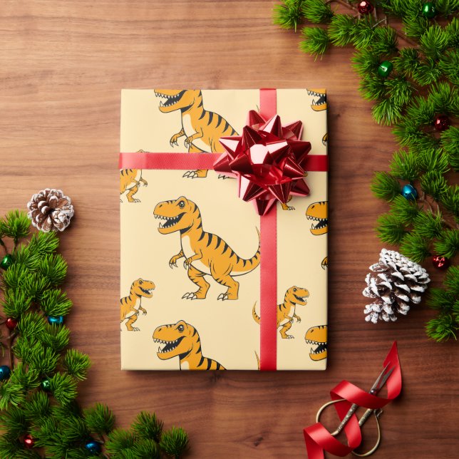 dino t-rex pattern wrapping paper (Holiday Gift)