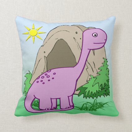 Dino the Dinosaur Cute Kid's Throw Pillow