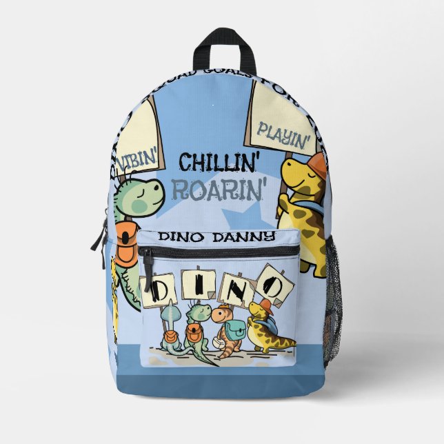 Dino-Themed Cool Vibes & Fun for 2024 Printed Backpack (Front)