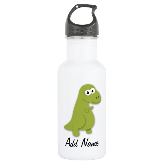 Dino Trex Illustration Custom Name Bottle (Front)
