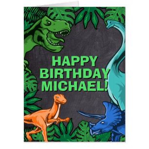 Dino Trex Jurassic Boy Dinosaur Birthday Card
