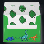 Dino Trex Jurassic Boy Dinosaur Birthday Envelope<br><div class="desc">This dinosaur design is great for the birthday boy in your life. Give them a dino-mite bday with this dino themed design featuring a trex,  triceratops,  brontosaurus,  and raptor on a green background.</div>