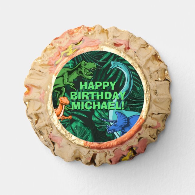 Dino Trex Jurassic Boy Dinosaur Birthday Reese's Peanut Butter Cups (Front)