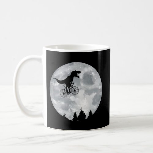Dino Trex Riding Moon Bike Halloween Lunar Cycling Coffee Mug