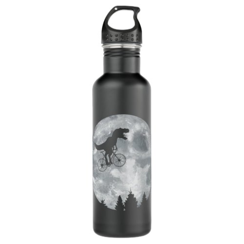 Dino Trex Riding Moon Bike Halloween Lunar Cycling Stainless Steel Water Bottle