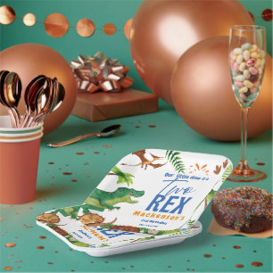 Dino Two rex 2nd boy Dinosaur birthday party Paper Plates