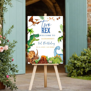 Dino Two rex 2nd boy Dinosaur Birthday Welcome  Foam Board