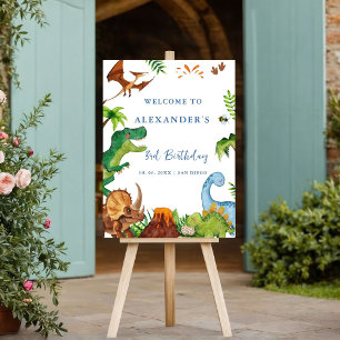 Dino Two rex 2nd boy Dinosaur Birthday Welcome  Foam Board