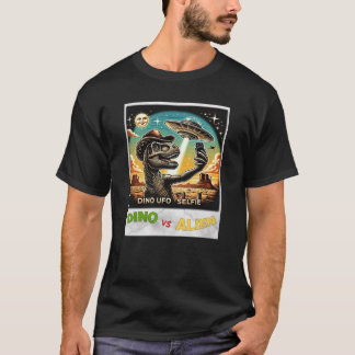 Dino UFO Selfie: Dino vs Alien (Man Tshirt) #07 T-Shirt