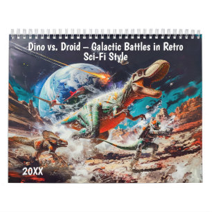 Dino vs. Droid – Galactic Battles in Retro Sci-Fi  Calendar