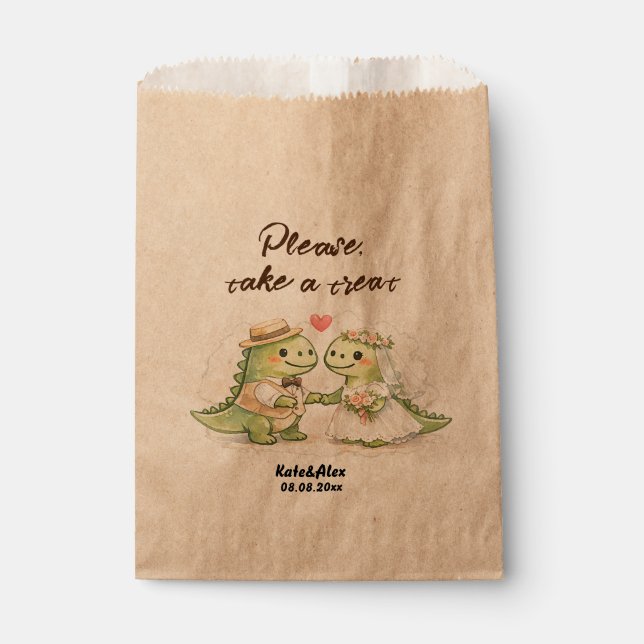 Dino Wedding Favor Bag (Front)