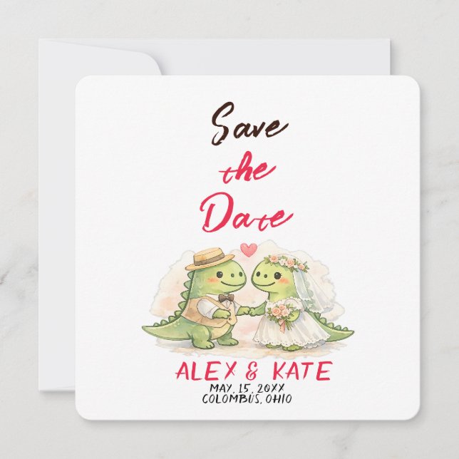 Dino Wedding Save the Date  Invitation (Front)