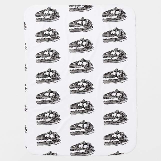 DINO - White Baby Blanket (Front)