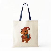 Dino with Backpack – Back to School Tote Bag