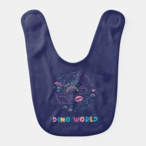  Dino World Baby Bib