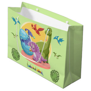 Dino World Illustration Large Gift Bag
