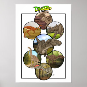 Dino Zoo: Dinosaur Collage #2 Poster