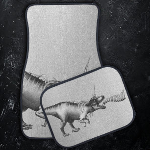 Dinocorn Auto Monochrome Unicorn Dinosaur Roar Car Floor Mat