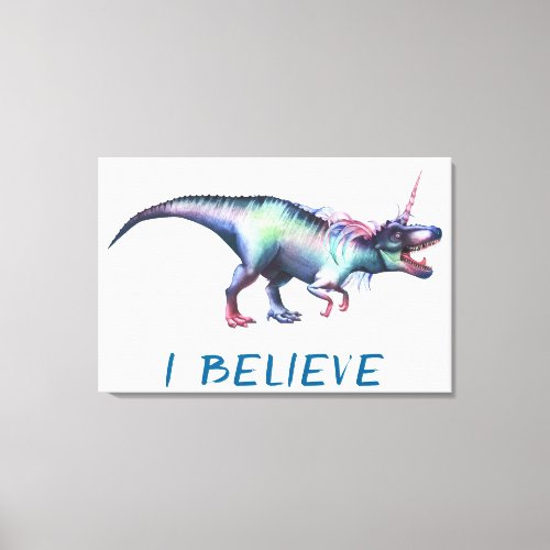 Dinocorn Believe  Fantasy Roar Unisaur Colorful Canvas Print