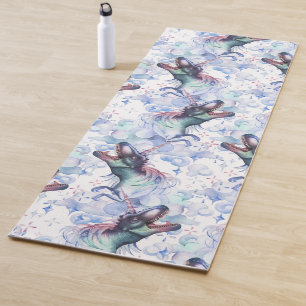 Dinocorn Clouds   Mystical Unicorn Horned Dinosaur Yoga Mat