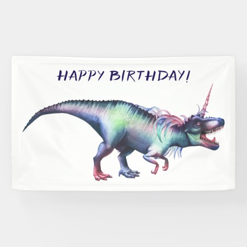 Dinocorn Colorful Party  Magical Unicorn Dinosaur Banner