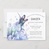 Dinocorn Crystal | Dinosaur Unicorn Baby Shower Invitation (Front)