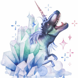 Dinocorn Crystal Dinosaur Unicorn Fantasy Unisaur Cutout