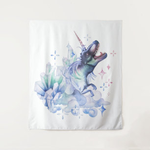 Dinocorn Crystal Dinosaur Unicorn Fantasy Unisaur Tapestry