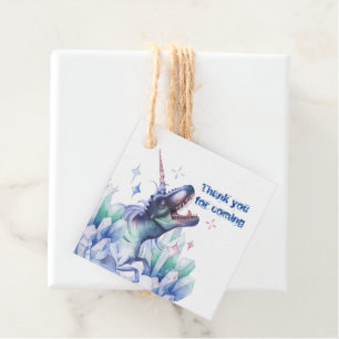 Dinocorn Crystal Unicorn Dinosaur Mystical Party Favor Tags