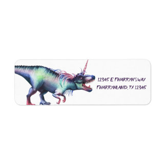 Dinocorn Party | Roaring Dinosaur Unicorn Address Label