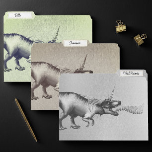 Dinocorn Roar Monochrome Multi-Color Metallic File Folder