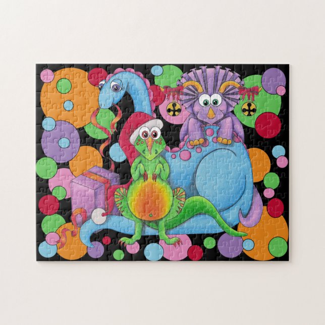 DINOmite Christmas!! Jigsaw Puzzle (Horizontal)