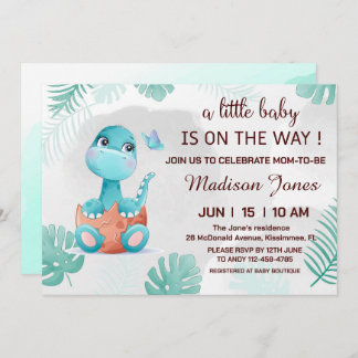 Dinomite cute Dinosaur Baby shower Invitation