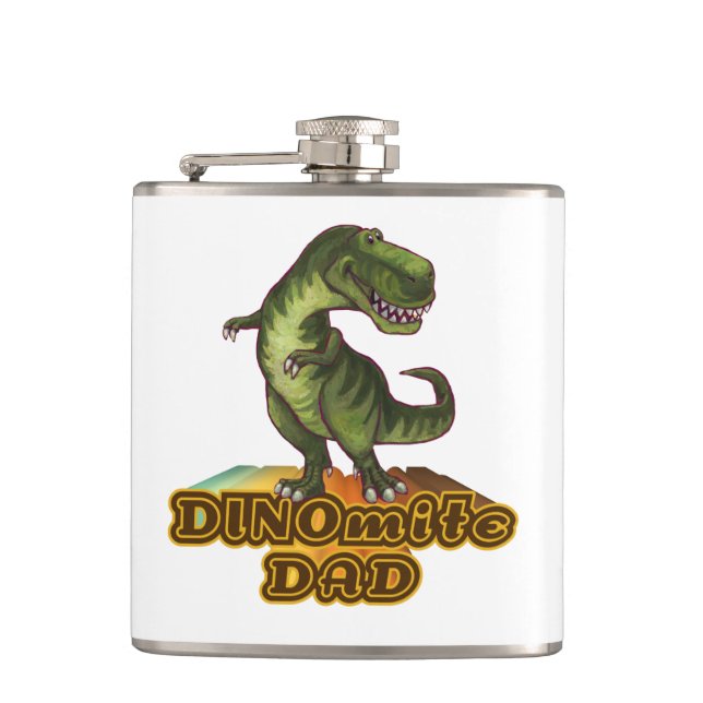 Dinomite Dad Hip Flask (Front)