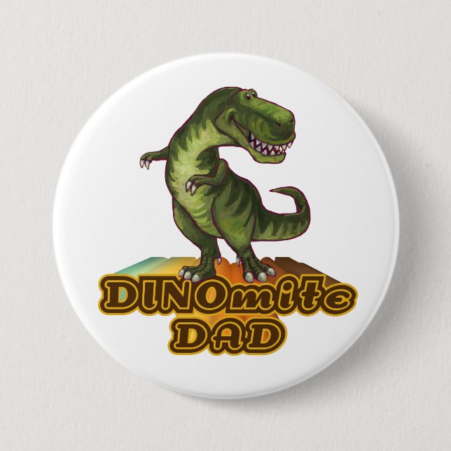 Dinomite Dad Pinback Button (Front)