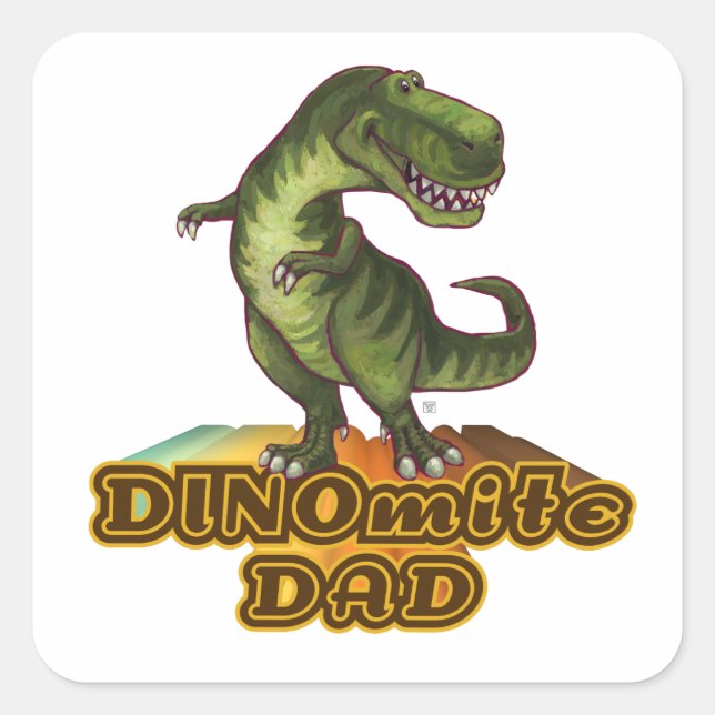 Dinomite Dad Square Sticker (Front)