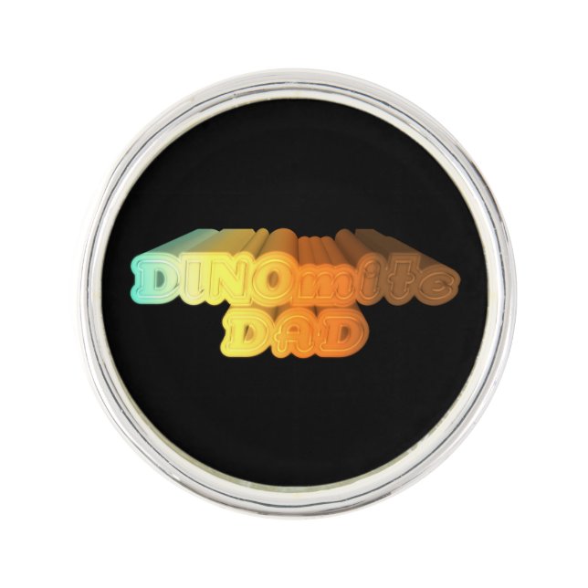Dinomite Dad Words Lapel Pin (Front)