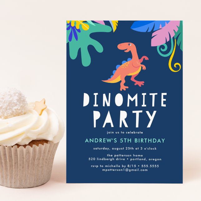 Dinomite Dinosaur Birthday Party Invitation